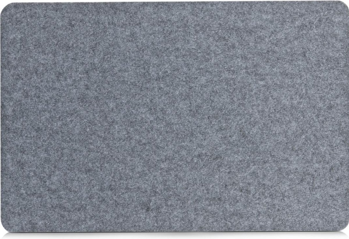 8x Rechthoekige placemats grijs vilt 45 x 30 cm - Tafeldecoratie - Borden onderleggers