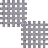 Set van 2x stuks grijze pannenonderzetters gevlochten siliconen 17 x 17 cm - Keukenbenodigdheden - Kookbenodigdheden - Onderzetters