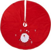 Kerstboomrok/kerstboom kleed rood met sneeuwpop 90 cm - Kerstboom rok/rokken en kerstboomkleden