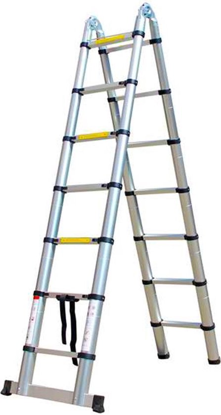 HERZBERG: Telescoopladder Werkhoogte - Telescopische Ladder - Vouwladder | bol.com