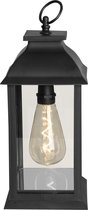Luxform vierkante zwarte lantaarn - Batterij - T10 LED Bulb