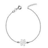 Joy|S - Zilveren armband bloem - gehodineerd