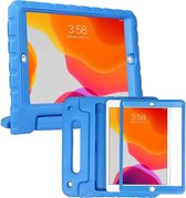 iPad 10.2 (2019 / 2020 / 2021) kinderhoes blauw met ingebouwde screenprotector - Kids Stevige Tablet Hoes - voor thuis en op school