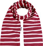 Bretonse streep sjaal  Donkerrood met witte strepen 15x140cm