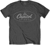 Capitol Records Heren Tshirt -M- Logo Grijs
