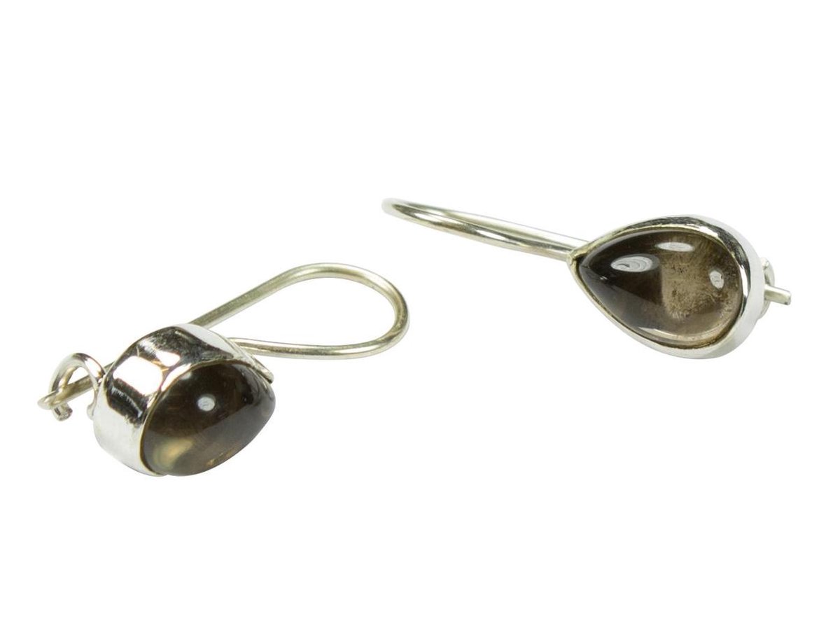 Zilveren oorbellen met sluiting Rookkwarts 925 zilver