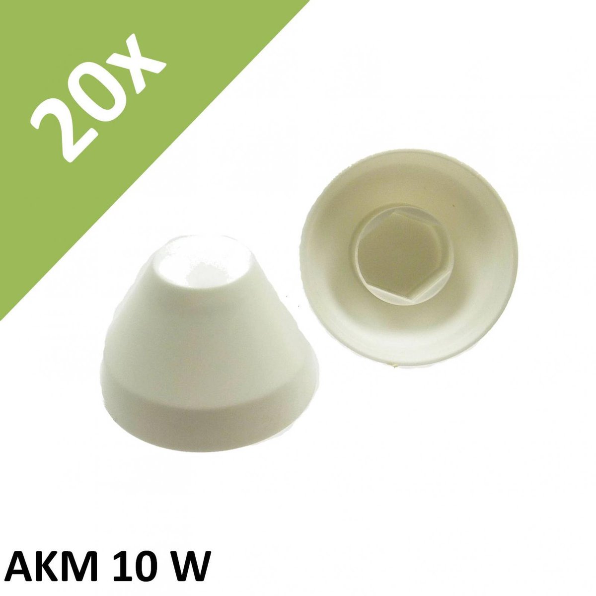 20x Fischer AKM 10 W Afdekkap beschermschroef completering pluggenafdekking