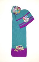 Nickelodeon Shimmer & Shine winterset - muts + sjaal - groen/paars - maat one size (hoofdomtrek 48-51 cm ± 1-5 jaar)