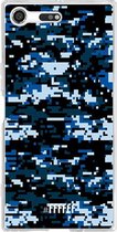 Sony Xperia XZ Premium Hoesje Transparant TPU Case - Navy Camouflage #ffffff