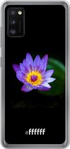 Samsung Galaxy A41 Hoesje Transparant TPU Case - Purple Flower in the Dark #ffffff