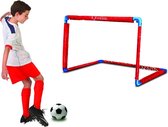 Messi minigoal training system, opvouwbaar doel afm. 55x44x44 cm kleur rood/blauw, voetbaldoel, kaboutervoetbal