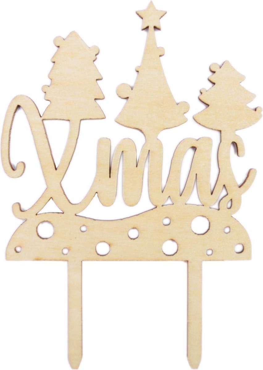 Scrapcooking Taarttopper Hout - Xmas - 13 x 8.9 x 0.2 cm