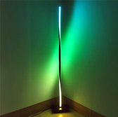 Lioretti® Moderne Twisted LED Vloerlamp RGB | Verticaal Leeslicht | met Kleuren| met timer + afstandsbediening | voor slaapkamer, kantoor, woonkamer | [Energieklasse A] | Zwart | Kleuren