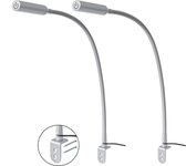 Ledlife Bed Leeslampjes met Dimfunctie - Set van 2 - Zilver - met Blinde Bevestiging