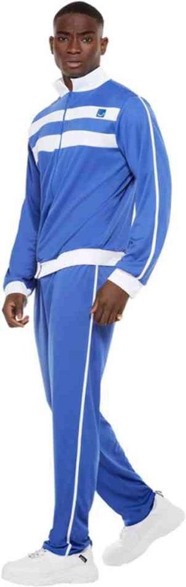 Smiffy s Tokkie Trainingspak Nelis Man Blauw Wit Beige