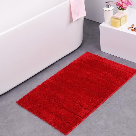 Lucy's Living Luxe badmat GIC Red – 50 x 80 cm - rood - douchemat - badmatten - badmat... |