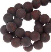 Perles givrées de jaspe bréchifié (8 mm) 47 pièces