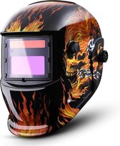 DEKO® Laskap Professioneel - Automatisch - DIN 16-10 Ultraviolet 10 - lasmasker - Laskap - Lashelm - automatisch dimmende lichtfilter - Flames