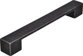 meubelgreep - grijs zwart getrommeld - 205 mm - per 2 stuks verpakt