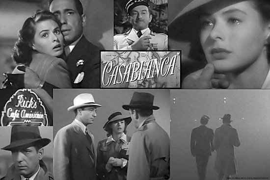 poster Casablanca Collage - Humphrey Bogart Ingrid Bergman Paul Henreid 91,5 x 61 cm