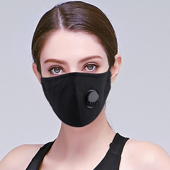 Wasbare mondmasker met filter Zwart - Classic mask