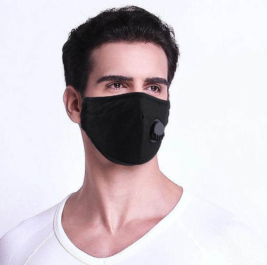 Wasbare mondmasker met filter Zwart - Classic mask