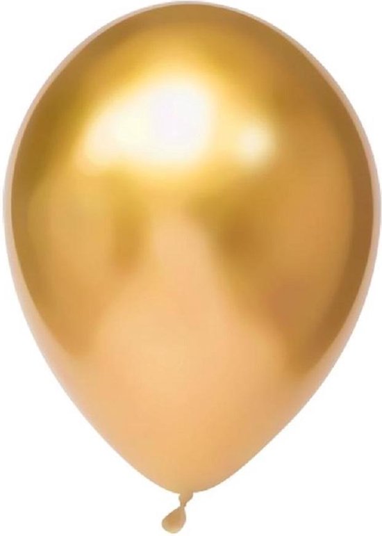 Spiegel Chrome- chroom Ballonnen Goud 30cm 50 stuks