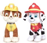 Paw Patrol Knuffel Marshall en Rubble Set - Classic New Style - 19 cm - Cartoon knuffels - Speelgoed voor kinderen