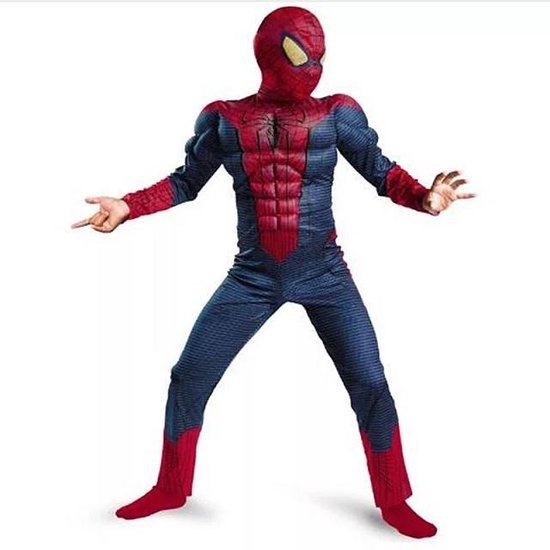 spider-man pak met spierballen en masker - 98/104 (3-4 - carnavalskleding... | bol.com