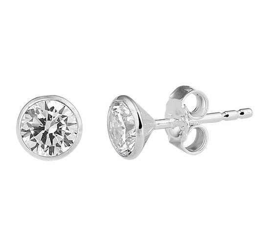 Glams oorknoppen zirkonia - 5 - Zilver