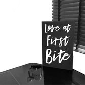 Keuken wandbord Love at first bite zwart-60 x 40 cm (lxb)