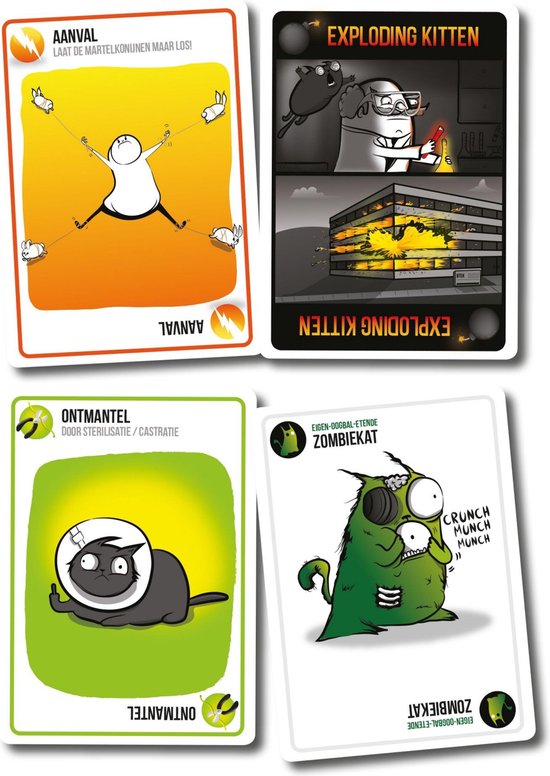 Thumbnail van een extra afbeelding van het spel Spellenbundel - Kaartspel - 2 stuks - Exploding Kittens NSFW (18+) & Machi Koro Basisspel