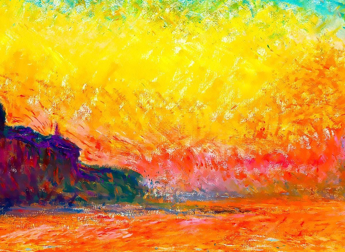 Toile coucher de soleil à Venise - Claude Monet - 70x50cm | bol.com