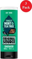 Original Source Shower Gel Mint and Tea Tree - 3 x 500ml  - Voordeelpakket