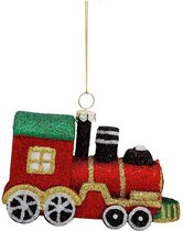 Oneiro's luxe kersthanger CHRISTMAS – 17 x 8 x 2.5 cm-  kerstbal - luxe verpakking – kerstcollectie – kerstdecoratie – kerstboomhanger – kerstversiering – rood – zwart – groen - wit