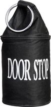 Canvas deurstopper zwart met ring 28 cm - Deur vastzetter - Deurstop 2,7 kg