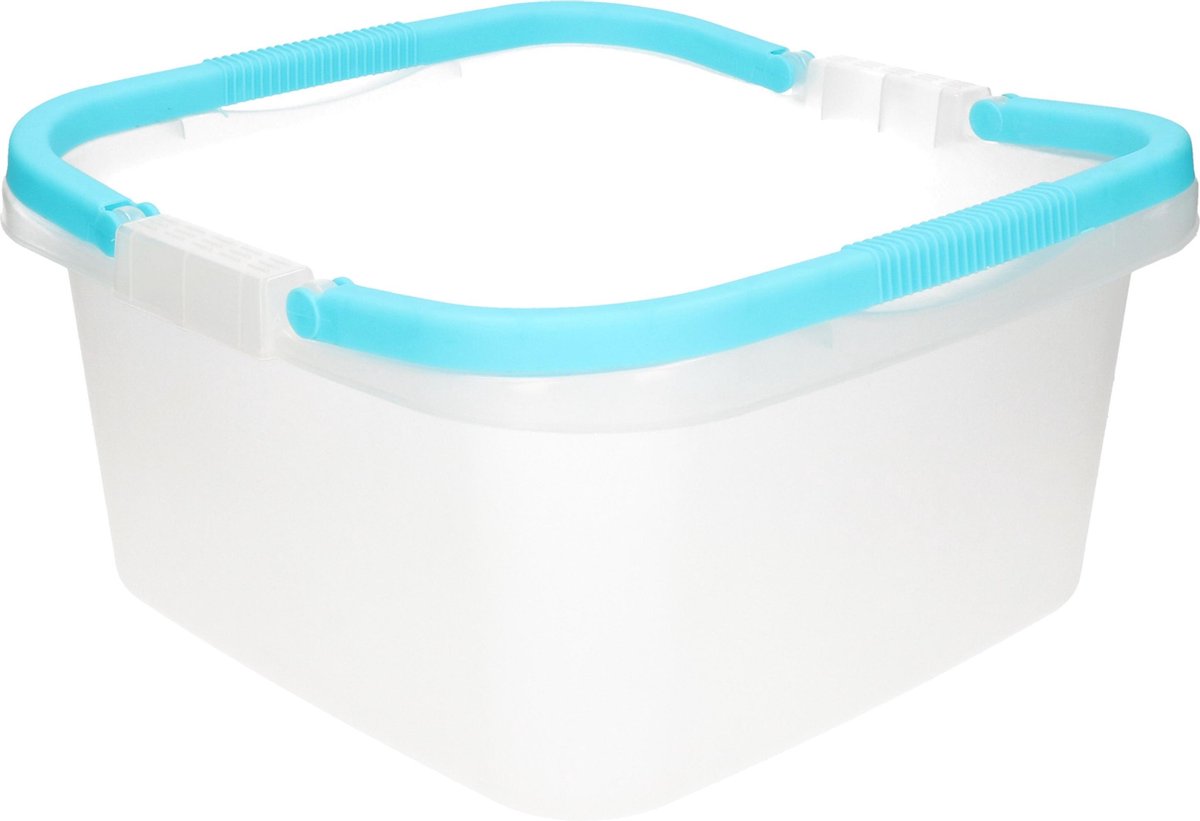 Handige teil / afwasteil met handvat - 13 liter - licht blauw - afwasbak