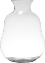 Transparante home-basics vaas/vazen van glas 40 x 29 cm - Bloemen/takken/boeketten vaas voor binnen gebruik