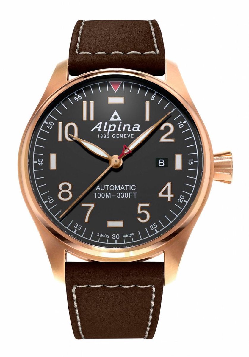 Alpina Alpiner 4 Shadow AL-525G4S4 Horloge - Leer - Bruin - Ø 44 mm