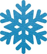 Sneeuwvlok 3 vilt onderzetters  - Lichtblauw - 6 stuks - ø 9,5 cm - Kerst onderzetter - Tafeldecoratie - Glas onderzetter - Woondecoratie - Tafelbescherming - Onderzetters voor gla
