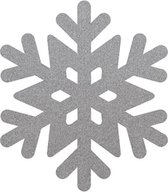 Sneeuwvlok 3 vilt onderzetters  - Lichtgrijs - 6 stuks - ø 9,5 cm - Kerst onderzetter - Tafeldecoratie - Glas onderzetter - Woondecoratie - Tafelbescherming - Onderzetters voor gla
