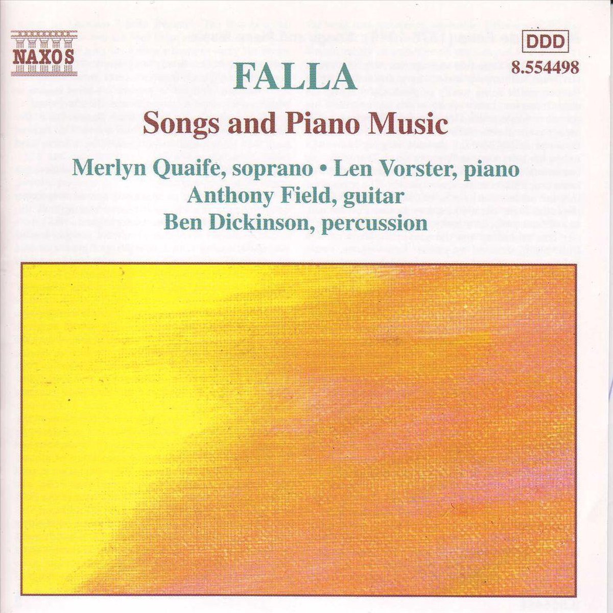 Classical Palette - Falla: Songs and Piano Music / Quaife
