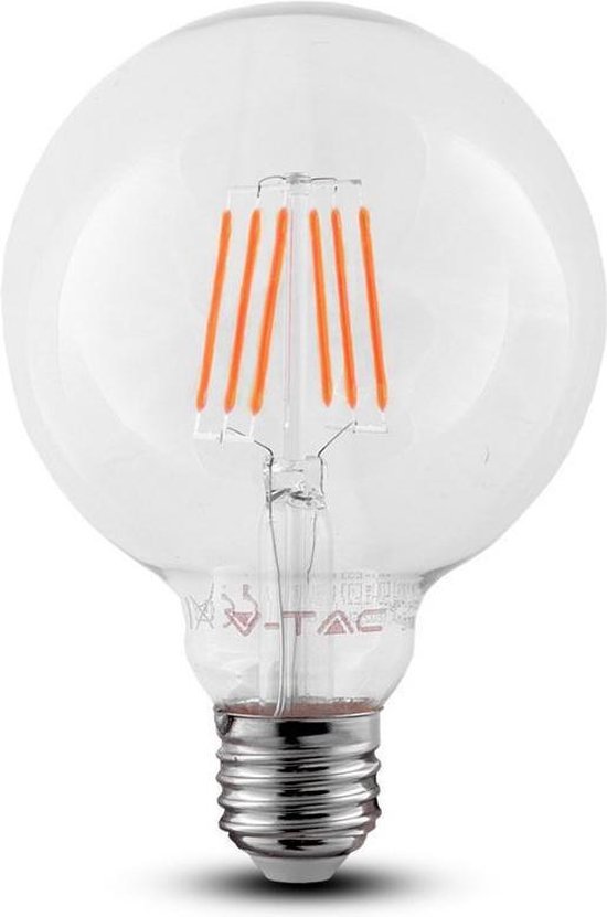 V-Tac E27 Bol XXL LED Lamp -Warm Wit (3000K) -6 Watt, vervangt 60W Halogeen -Samsung