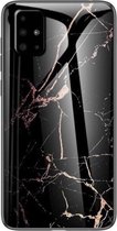 Samsung Galaxy A51 Backcover - Goud - Marmer - Gehard Glas