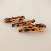 Haarspeldjes - panter - leopard - meisje - kind - lichtbruin - zwart - 3 stuks