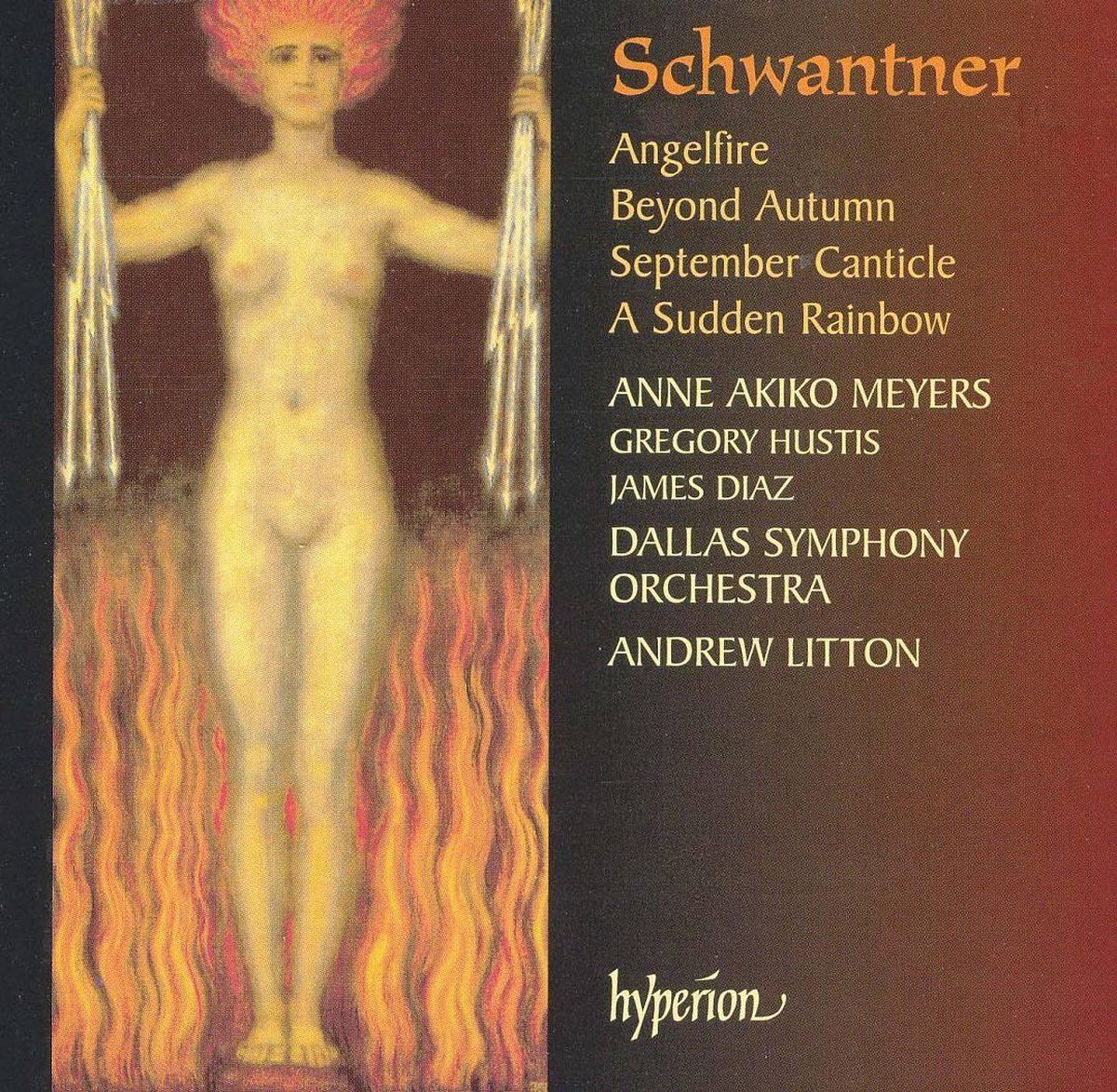Afbeelding van product Schwantner: Angelfire, Beyond Autumn, September Ca  - Gregory H Anne Akiko Meyers Violin