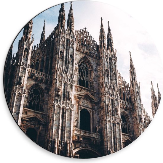 Dibond Wandcirkel - Kathedraal - 30x30cm Foto op Aluminium Wandcirkel (met ophangsysteem)