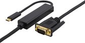 Deltaco USBC-1088-K Câble USB-C vers VGA - QWXGA 2048x1152 in 60Hz - 3 mètres - Zwart