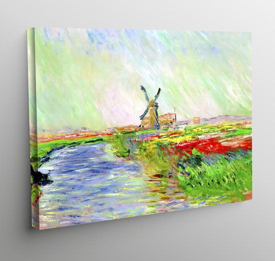 Canvas tulpenvelden in Holland - Claude Monet - 70x50cm