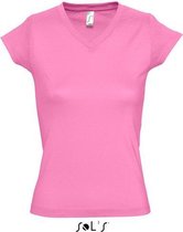 Dames t-shirt  V-hals roze 36 (S)